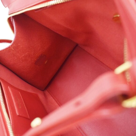 SAINT LAURENT YSL Logo Cabas 2 Way Hand Bag Leather Red GHW Italy 29KB315 - Picture 10 of 16